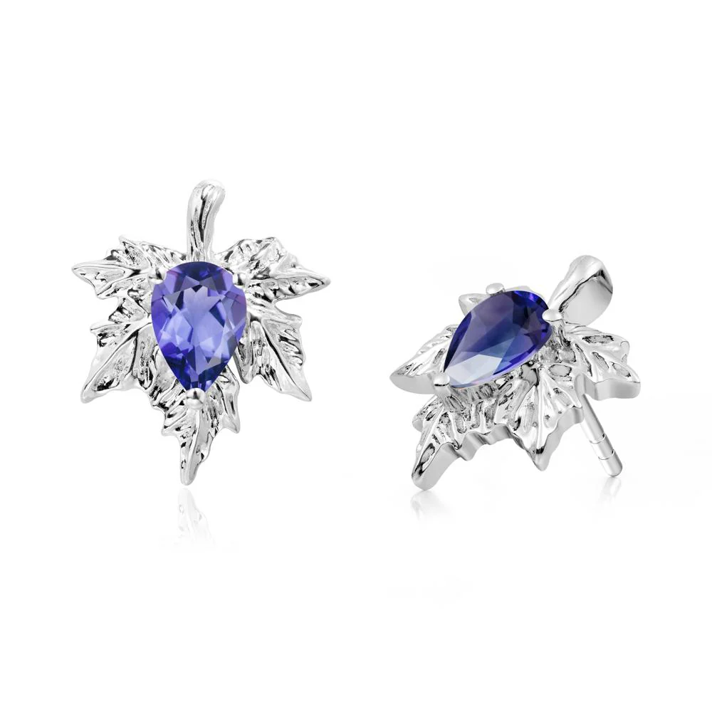 Tanzanite Maple Stud Earrings - Image 8