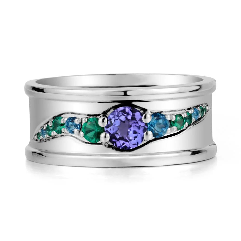 Tanzanite Multi Stone Men Ring - Image 2