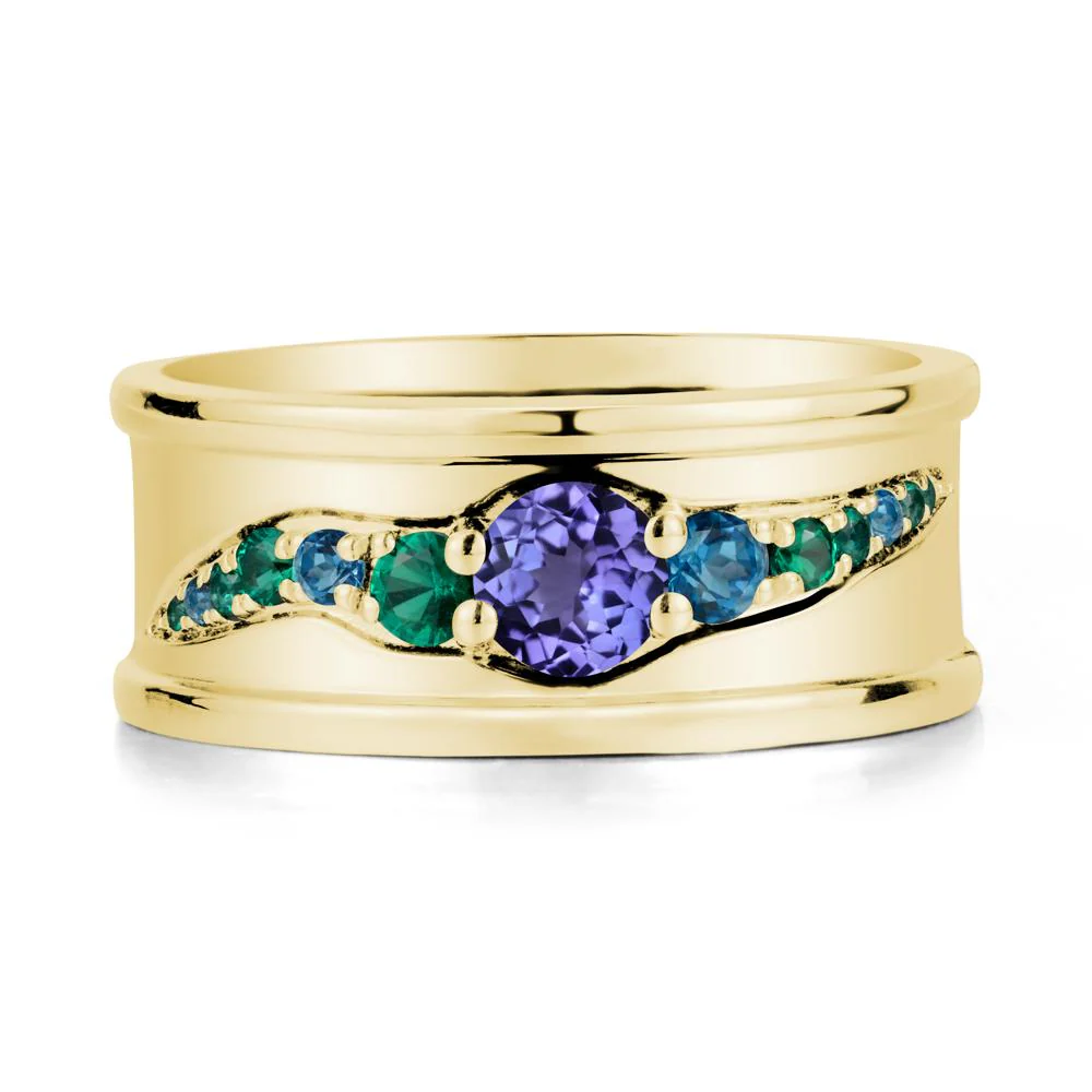 Tanzanite Multi Stone Men Ring - Image 6
