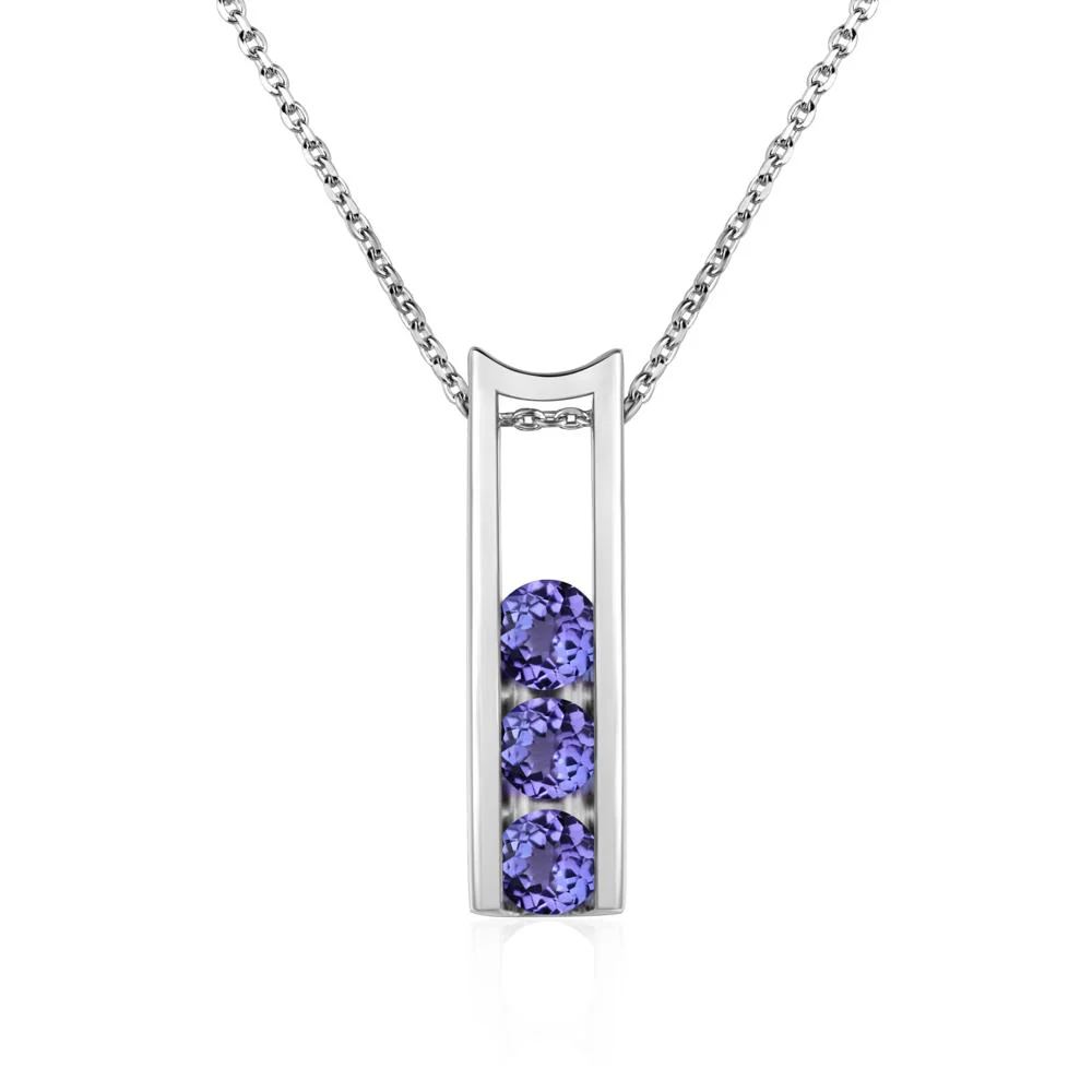 Tanzanite Three Stone Necklace - Image 7