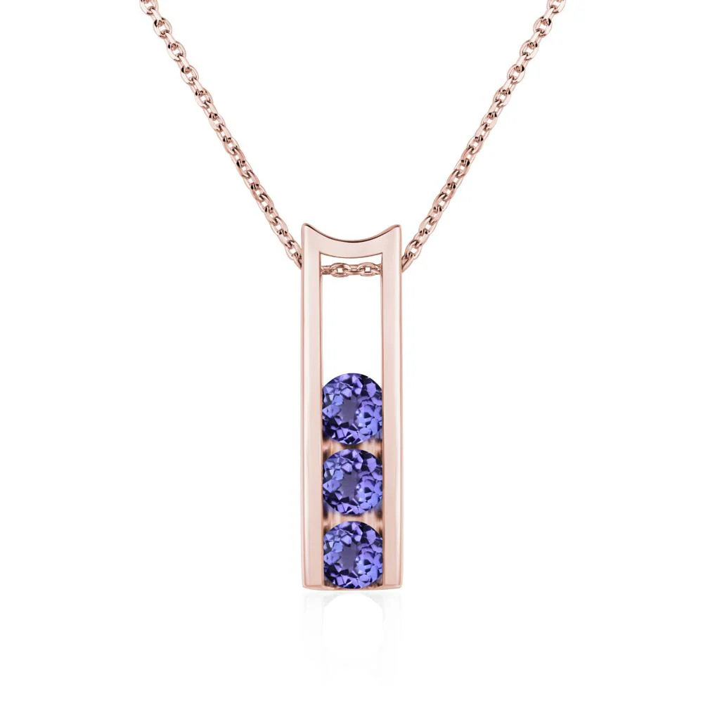 Tanzanite Three Stone Necklace - Image 9