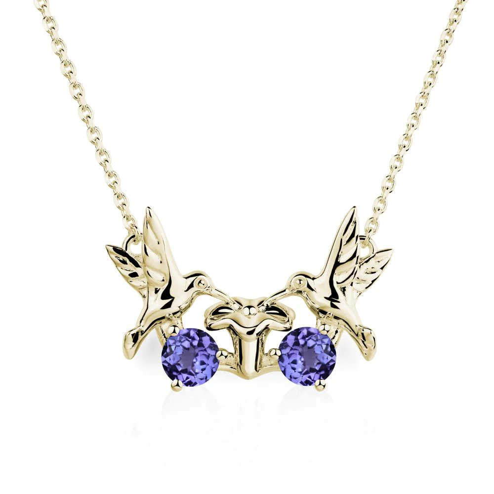 Tanzanite Two Stone Hummingbird Necklace - Image 4