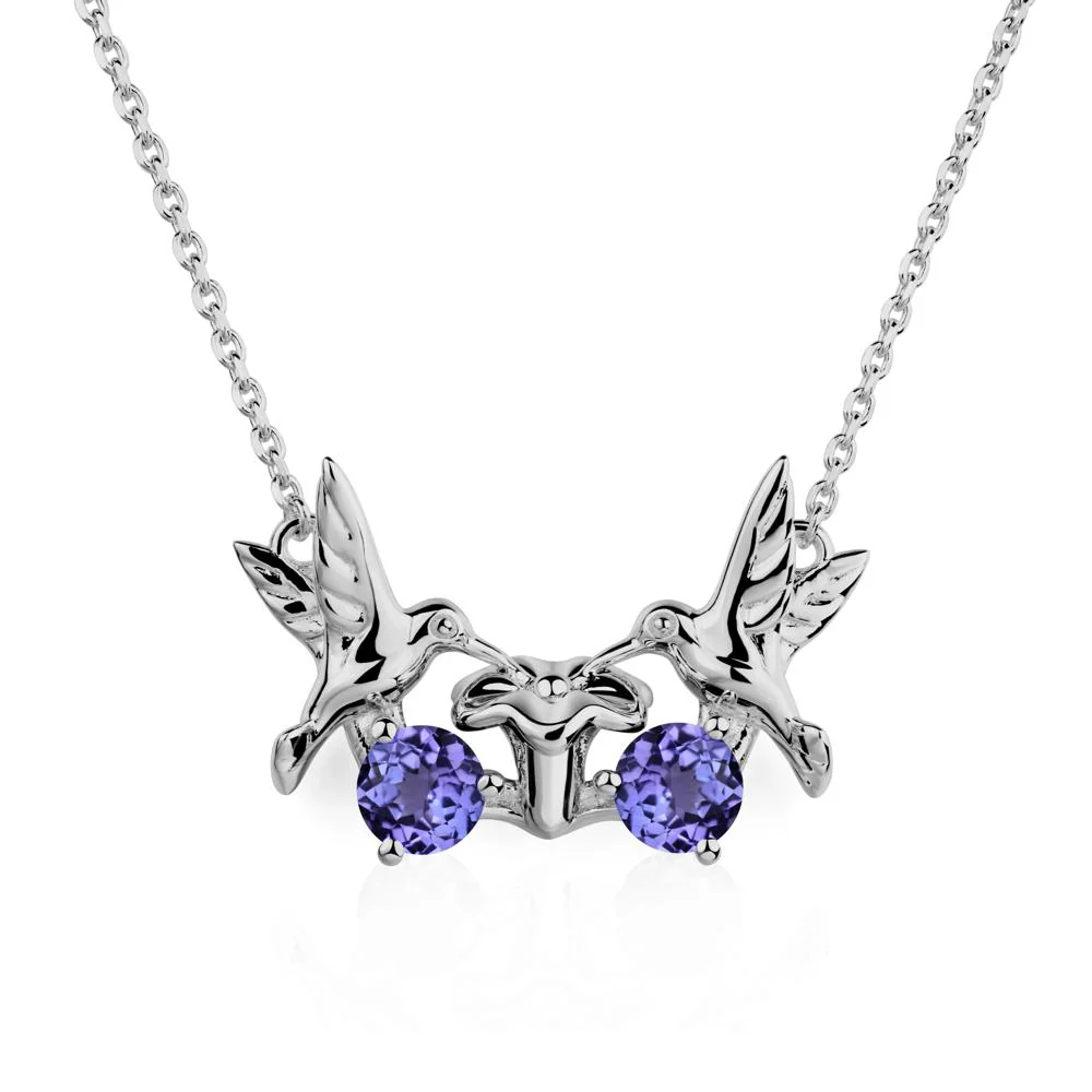 Tanzanite Two Stone Hummingbird Necklace - Image 6