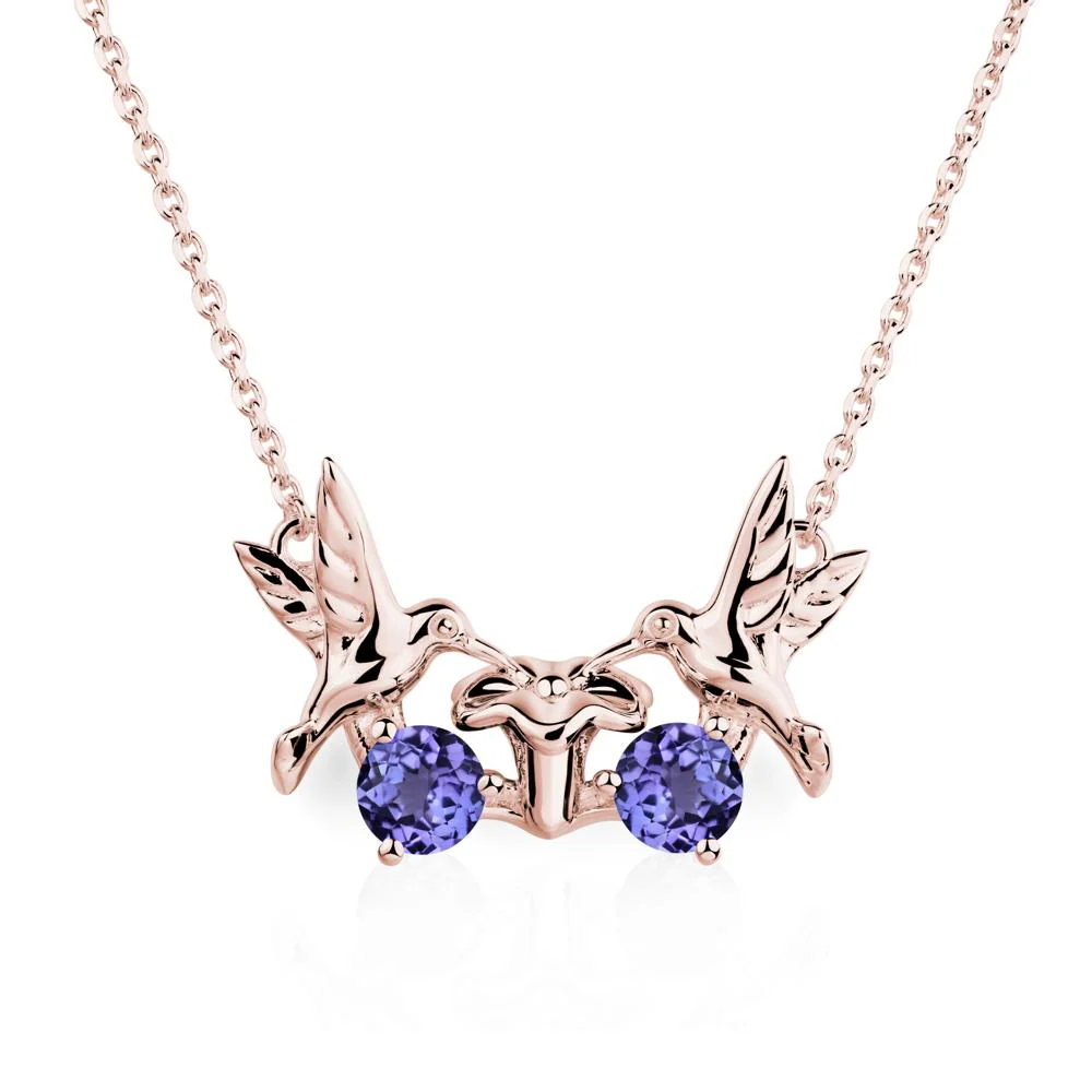 Tanzanite Two Stone Hummingbird Necklace - Image 9