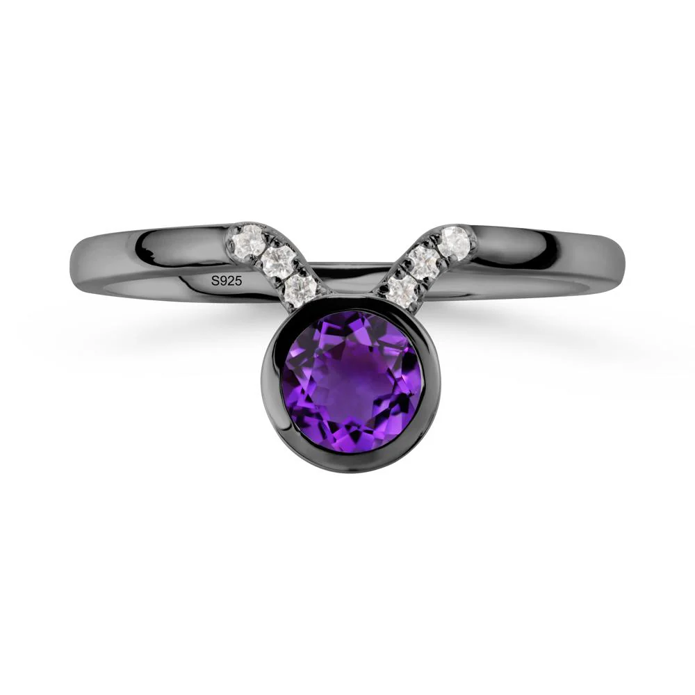 Taurus Zodiac Amethyst Ring