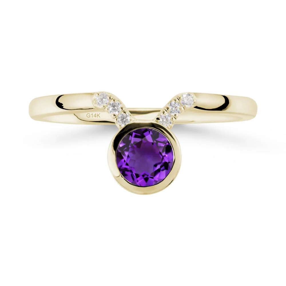 Taurus Zodiac Amethyst Ring - Image 4