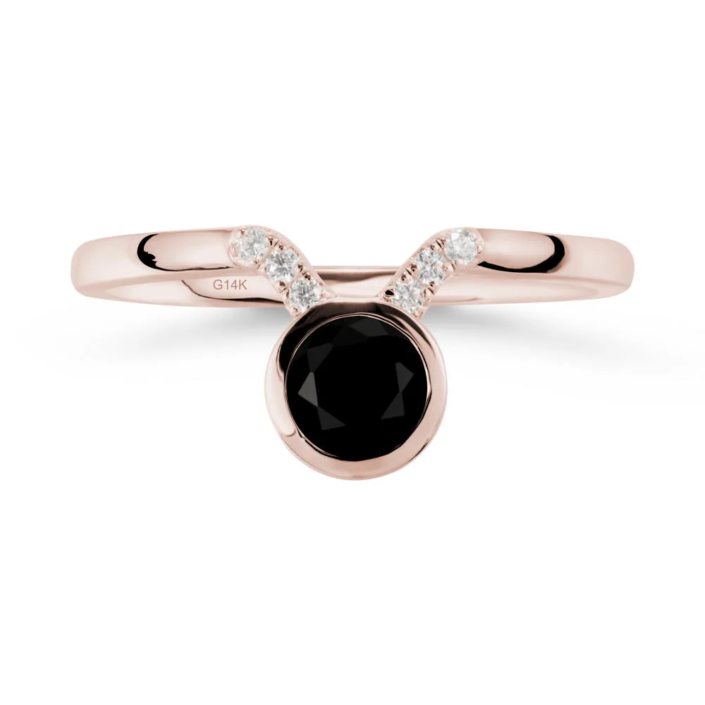 Taurus Zodiac Black Spinel Ring - Image 2