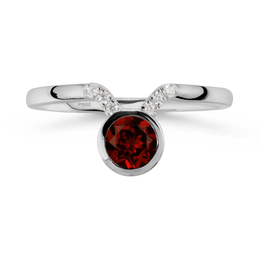 Taurus Zodiac Garnet Ring