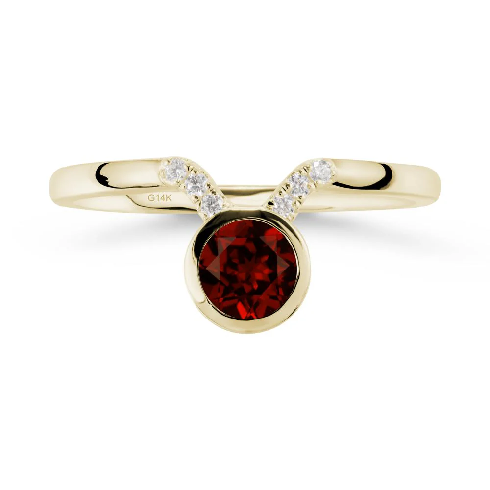 Taurus Zodiac Garnet Ring - Image 4
