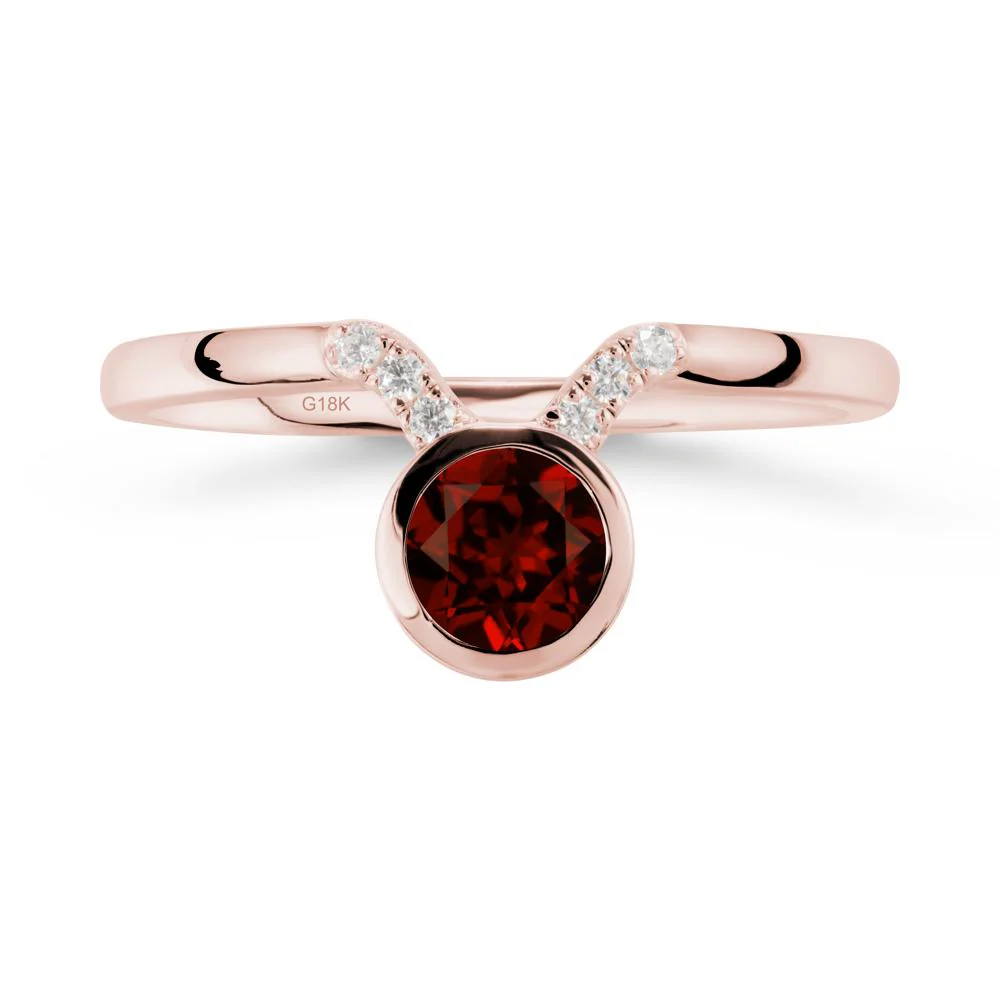 Taurus Zodiac Garnet Ring - Image 5