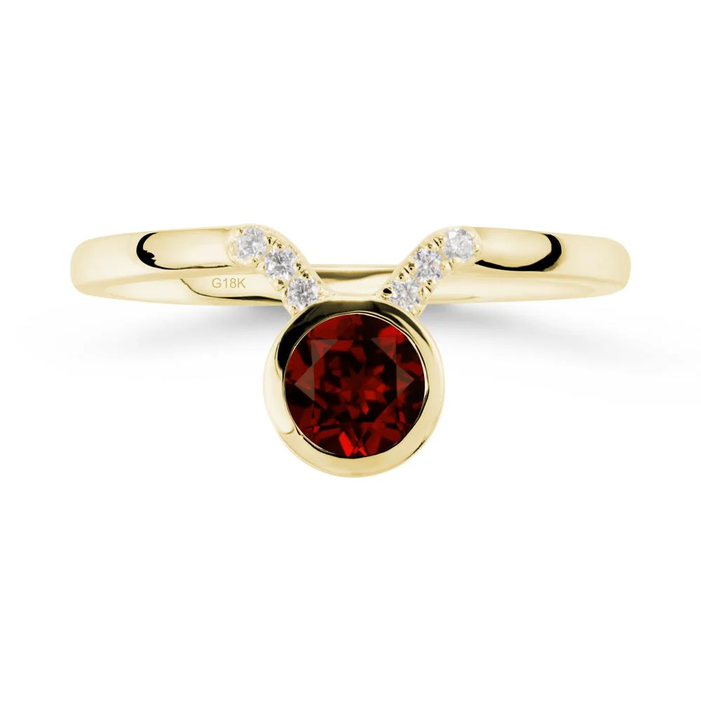 Taurus Zodiac Garnet Ring - Image 7