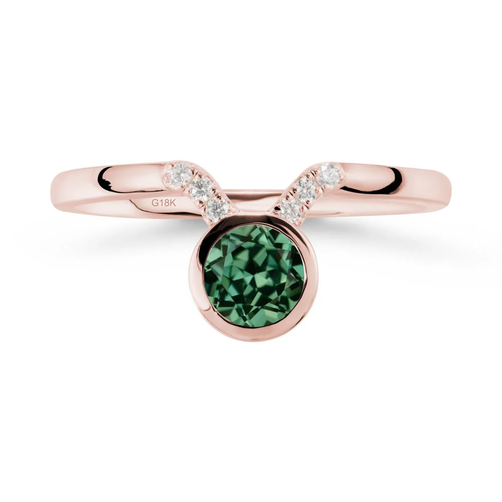 Taurus Zodiac Green Sapphire Ring - Image 4