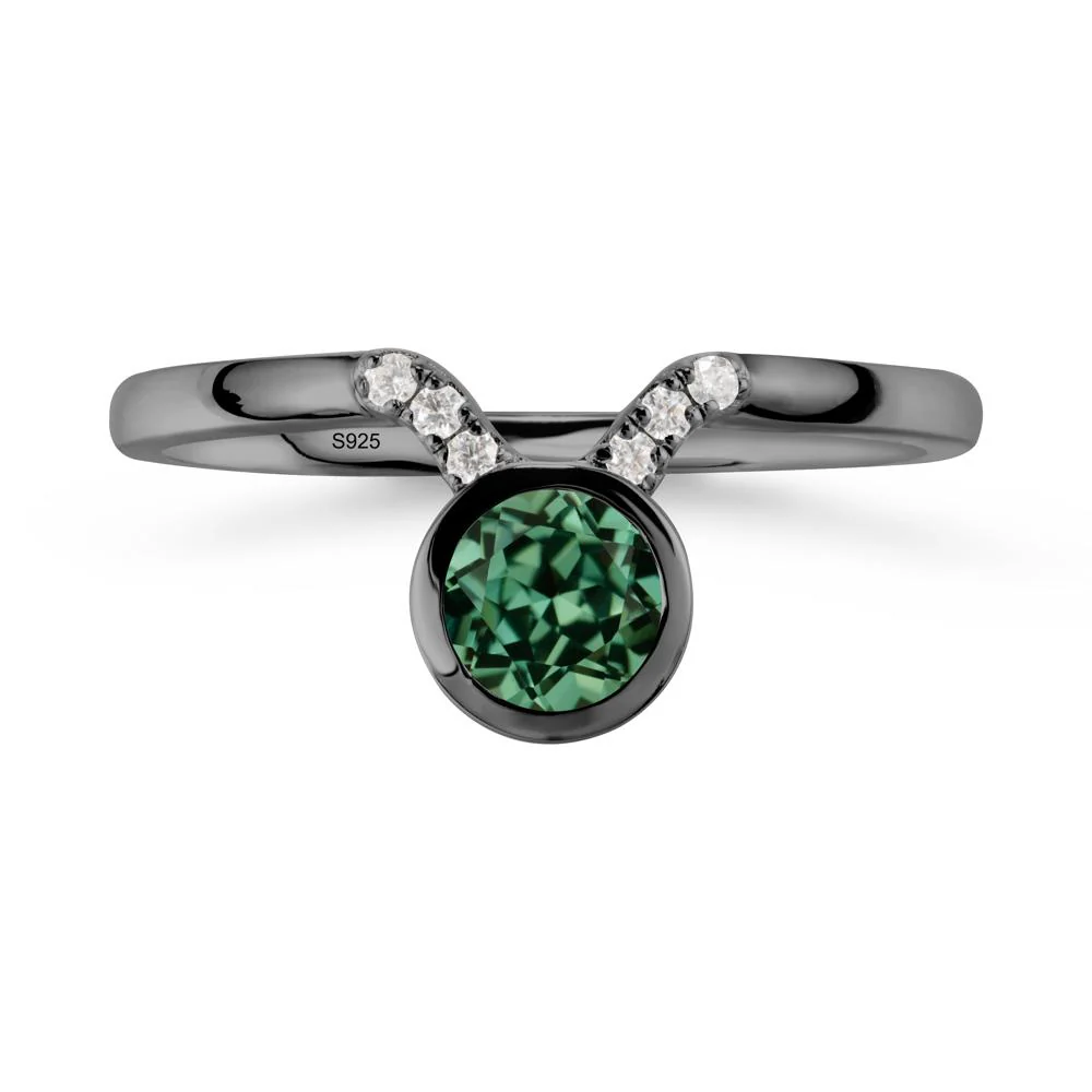 Taurus Zodiac Green Sapphire Ring - Image 7