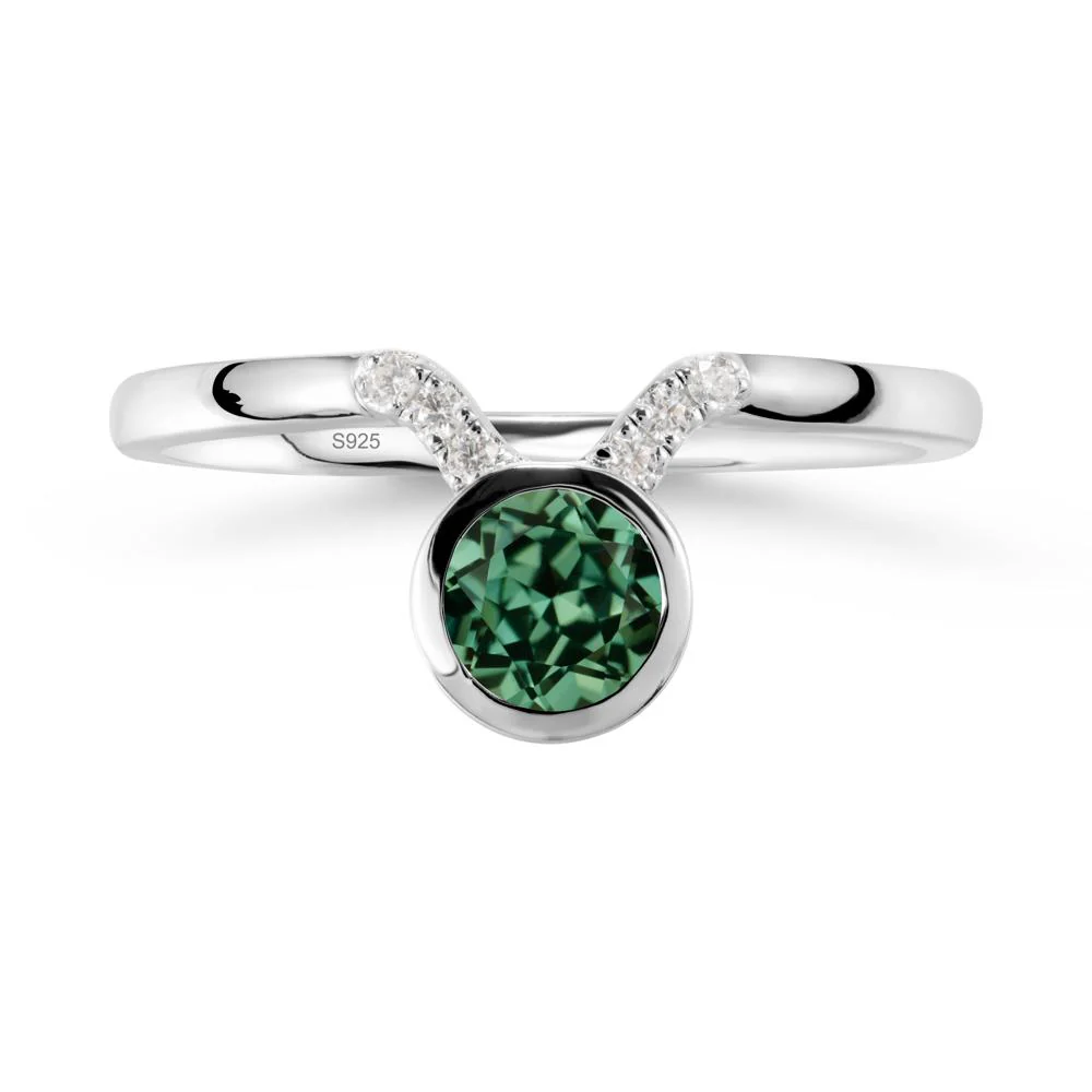 Taurus Zodiac Green Sapphire Ring - Image 9