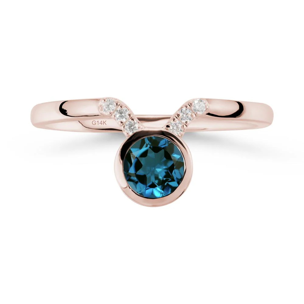 Taurus Zodiac London Blue Topaz Ring - Image 2
