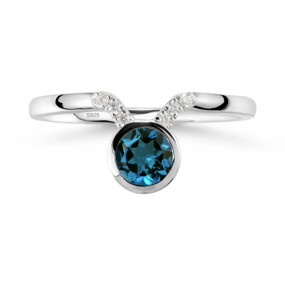 Taurus Zodiac London Blue Topaz Ring - Image 9