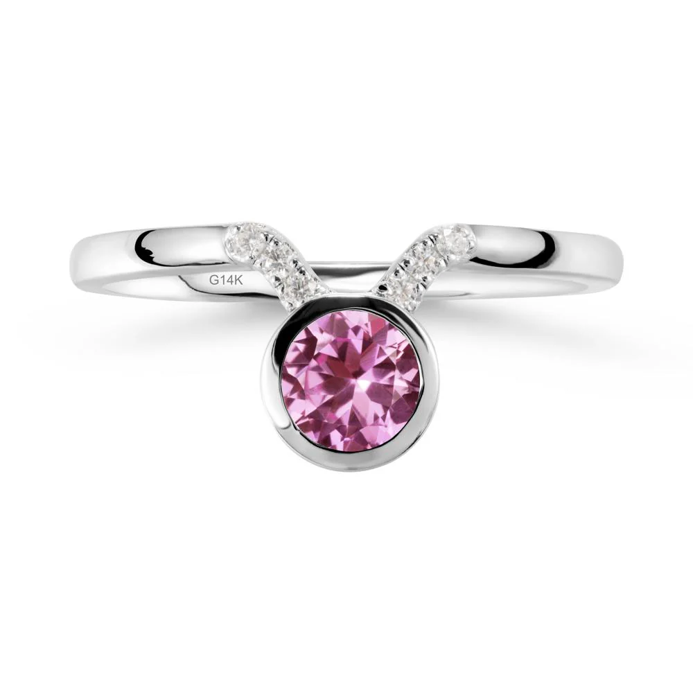 Taurus Zodiac Pink Sapphire Ring - Image 3