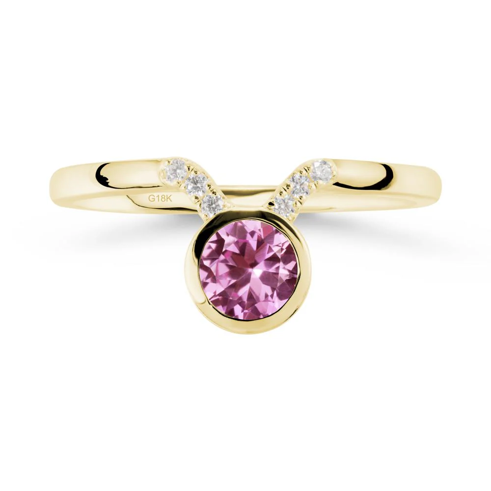 Taurus Zodiac Pink Sapphire Ring - Image 7