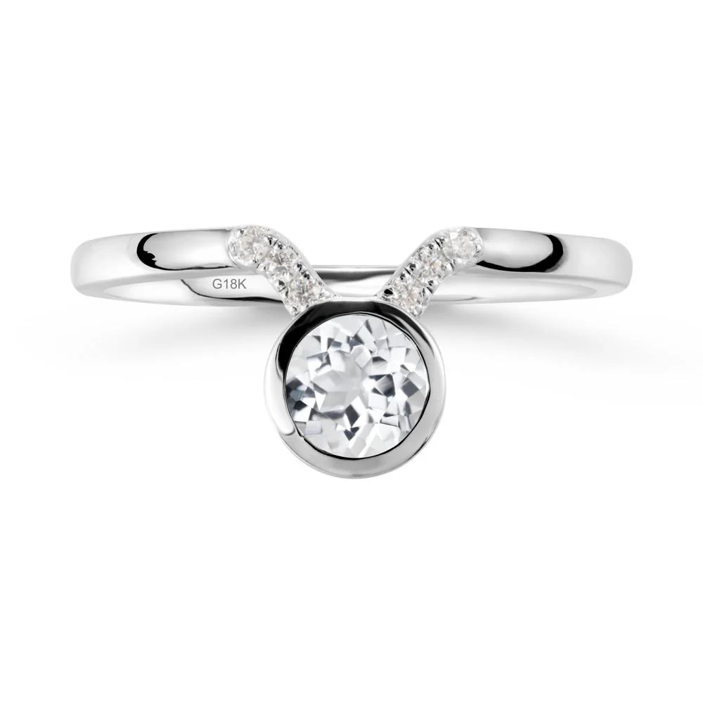 Taurus Zodiac White Topaz Ring - Image 6
