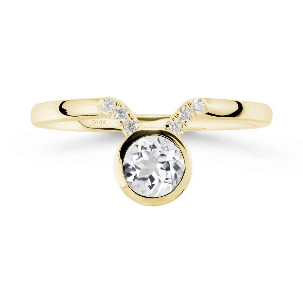 Taurus Zodiac White Topaz Ring - Image 7