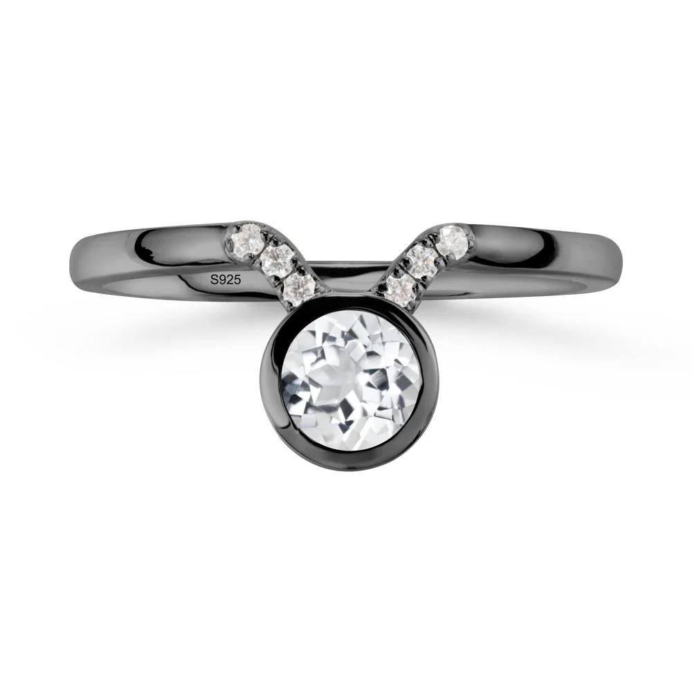 Taurus Zodiac White Topaz Ring - Image 8