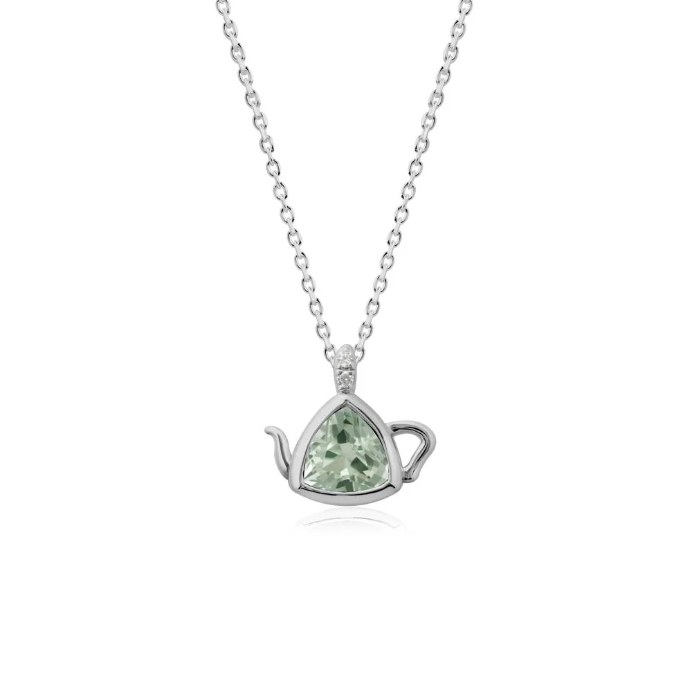 Teapot Inspired Green Amethyst Necklace - Image 8