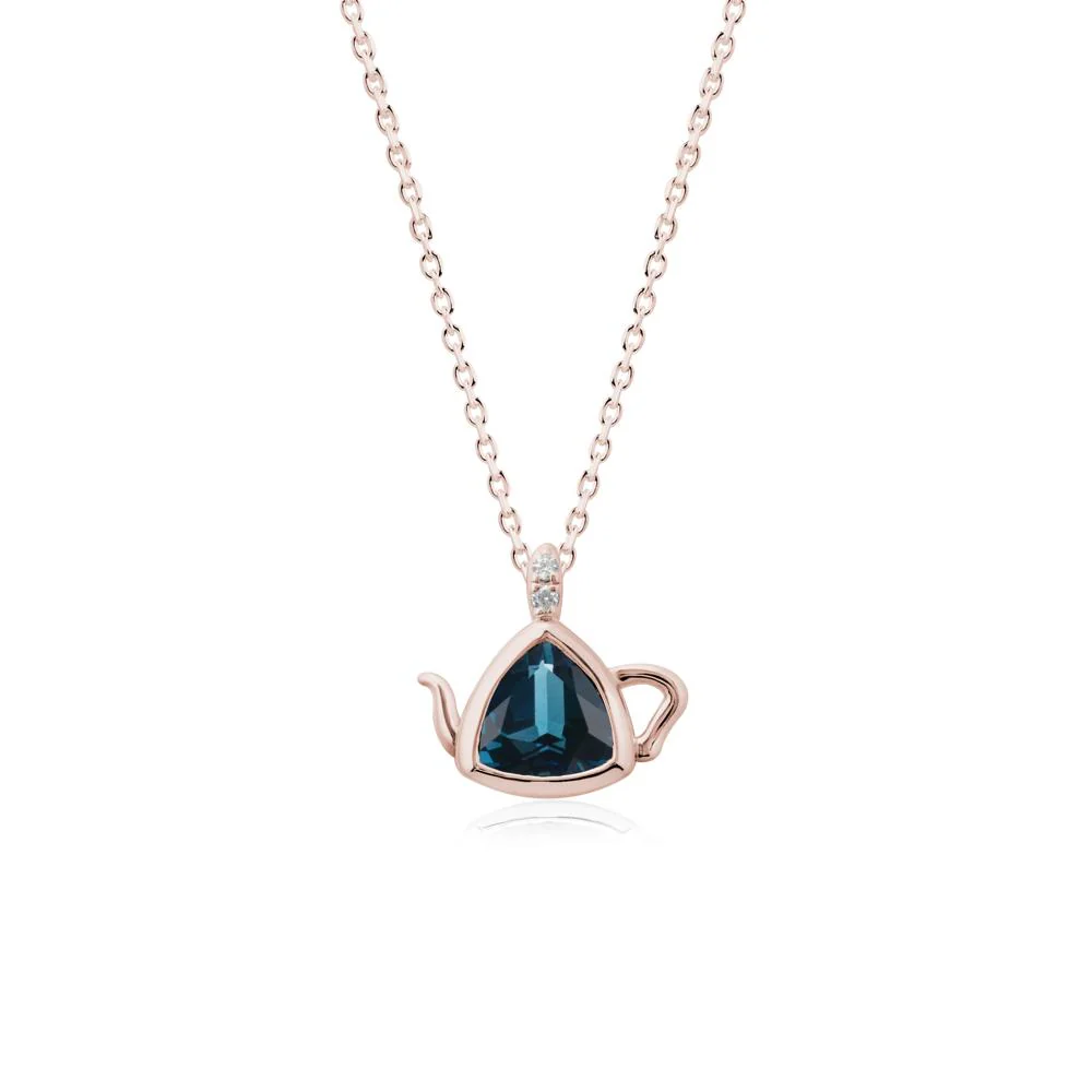 Teapot Inspired London Blue Topaz Necklace - Image 2