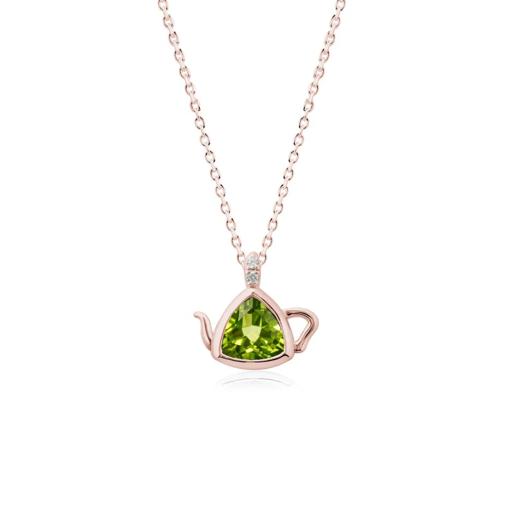 Teapot Inspired Peridot Necklace - Image 4