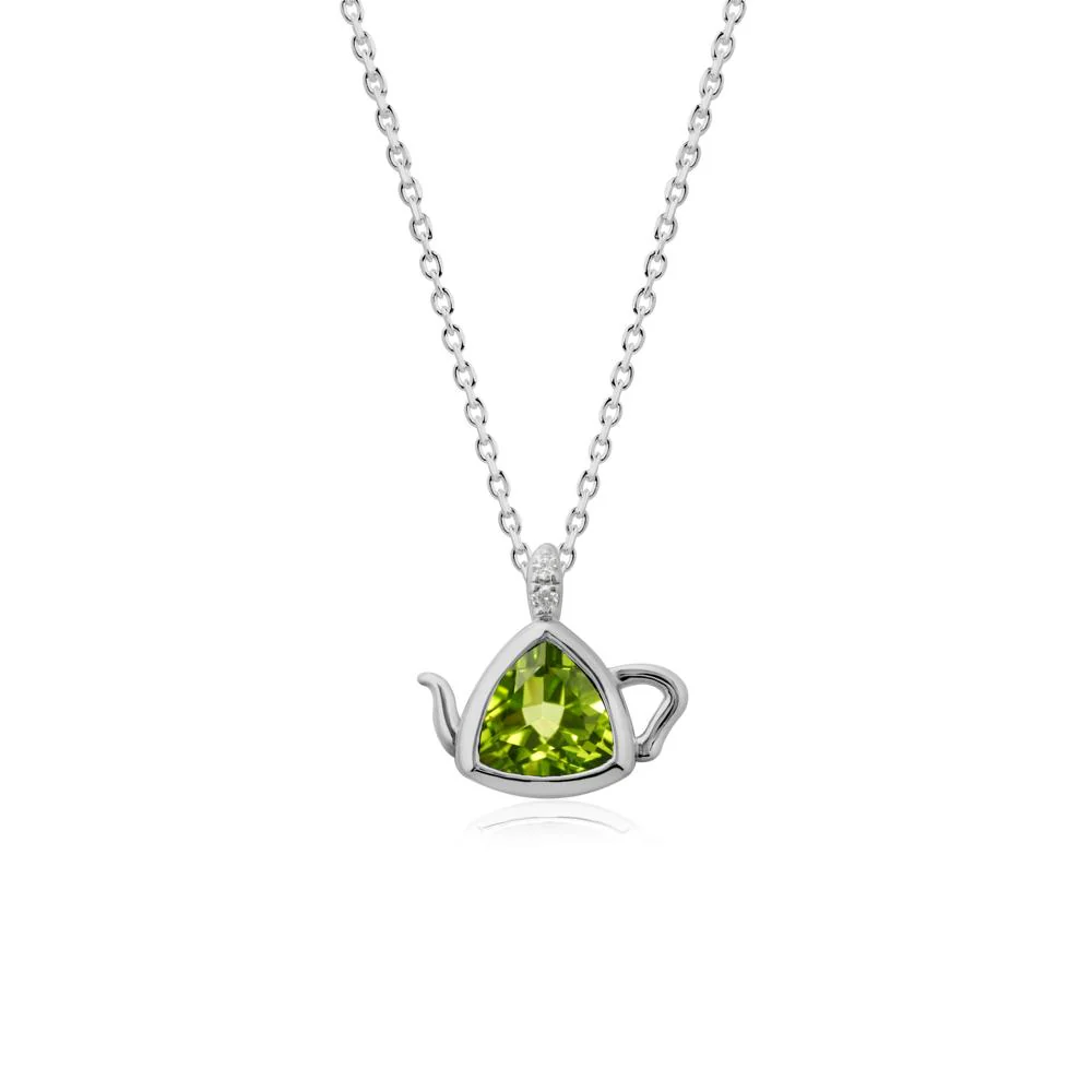 Teapot Inspired Peridot Necklace - Image 8