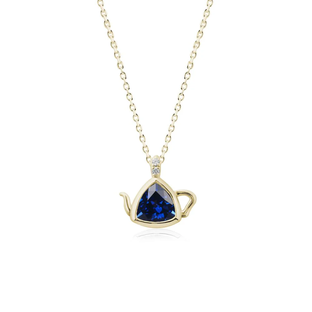 Teapot Inspired Sapphire Necklace - Image 3