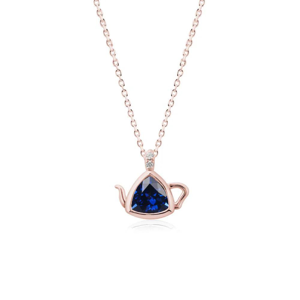 Teapot Inspired Sapphire Necklace - Image 4