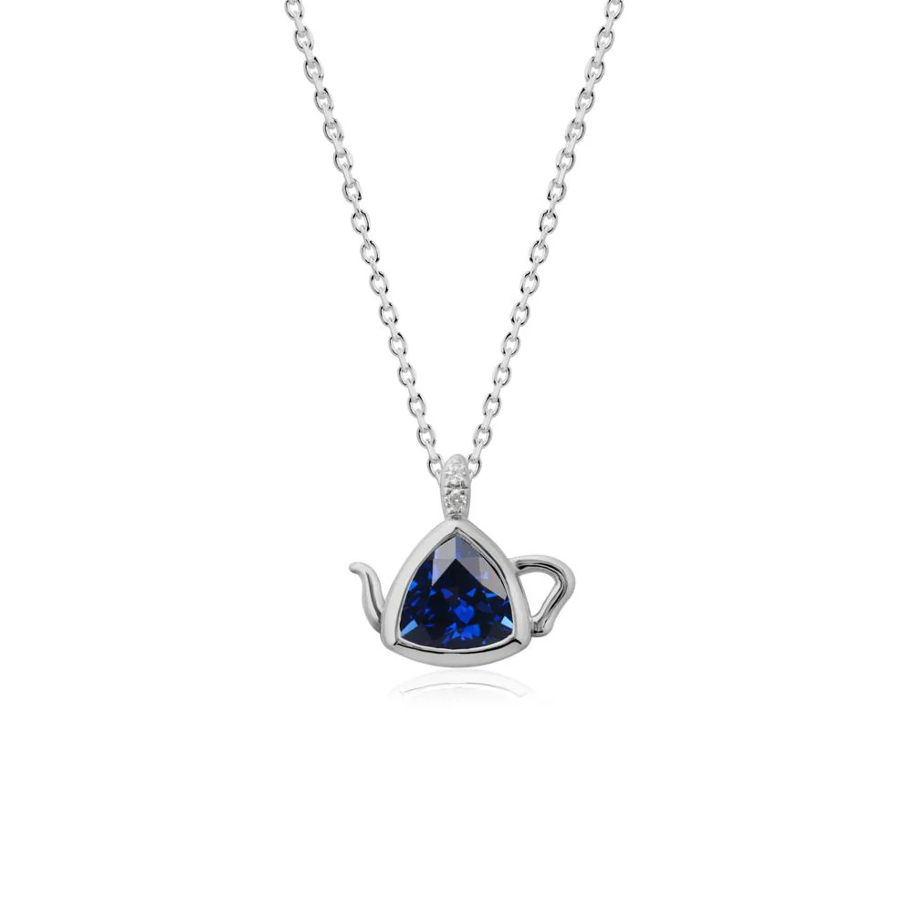 Teapot Inspired Sapphire Necklace - Image 8