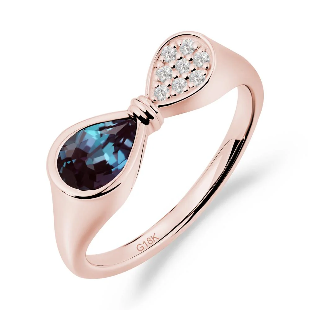 Teardrop Alexandrite Infinity Knot Ring - Image 4