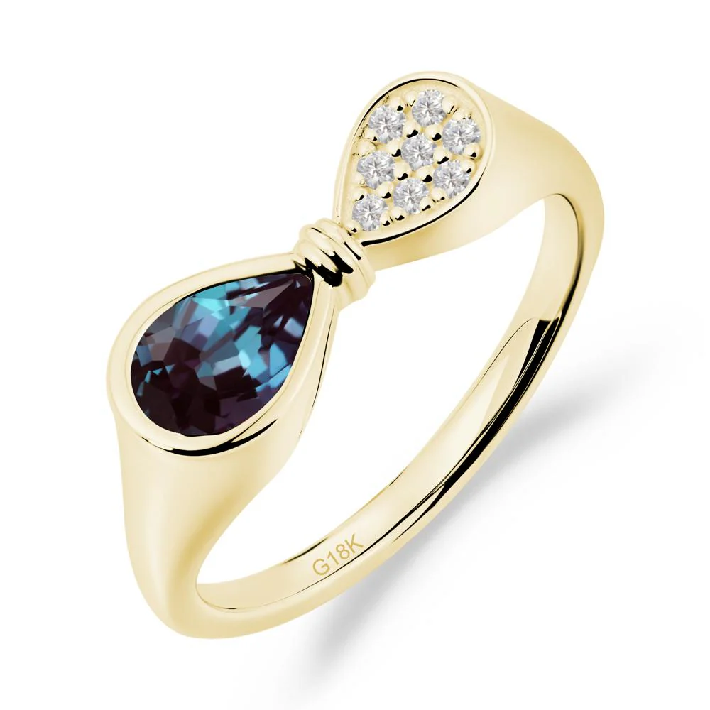 Teardrop Alexandrite Infinity Knot Ring - Image 5