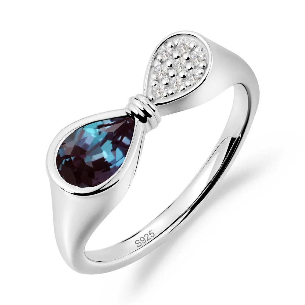 Teardrop Alexandrite Infinity Knot Ring - Image 9