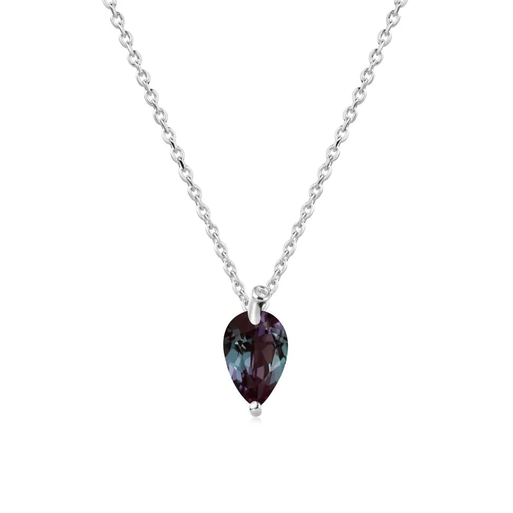 Teardrop Alexandrite Leaf Necklace - Image 9