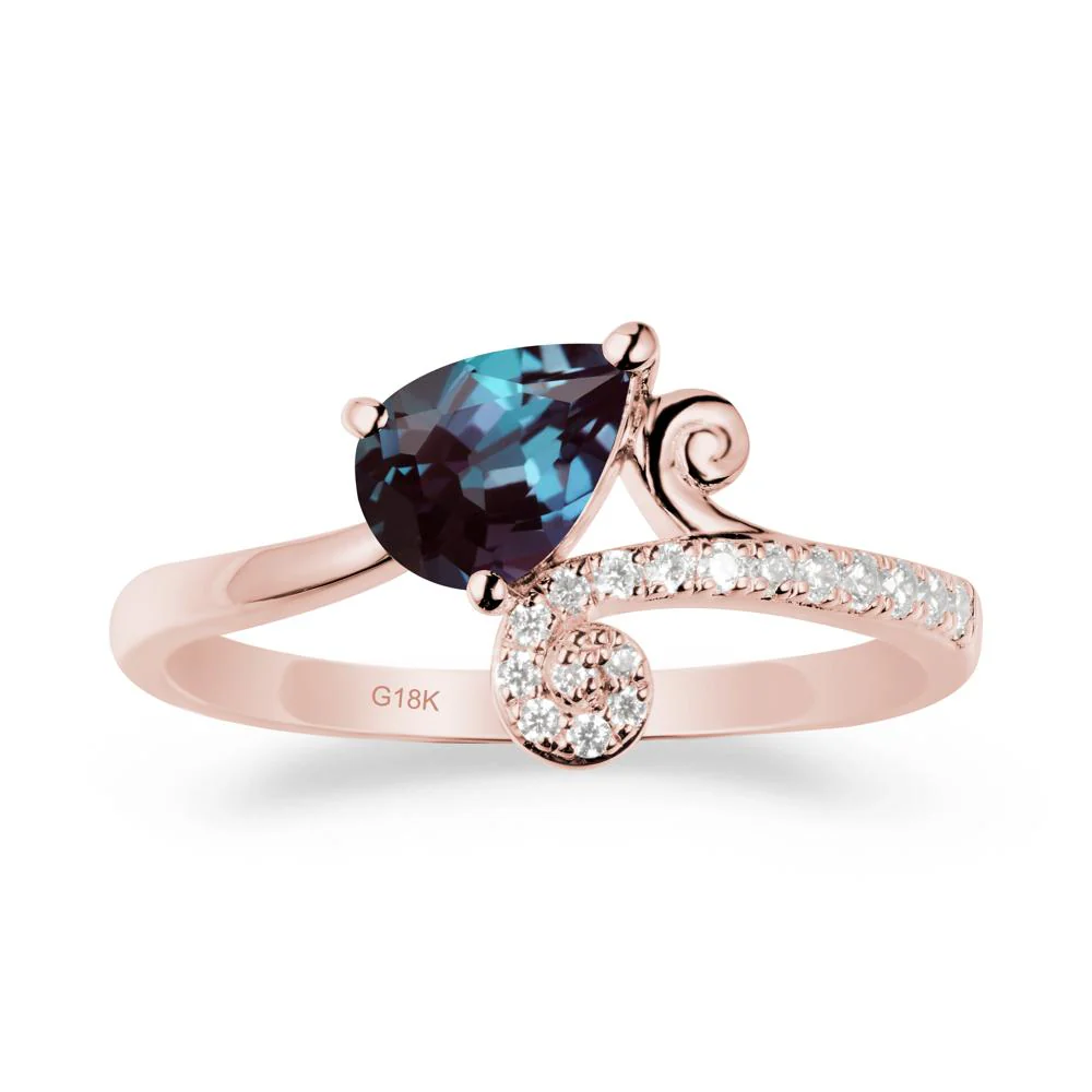 Teardrop Alexandrite Swirl Ring - Image 4