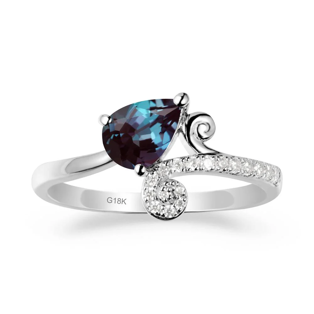 Teardrop Alexandrite Swirl Ring - Image 5