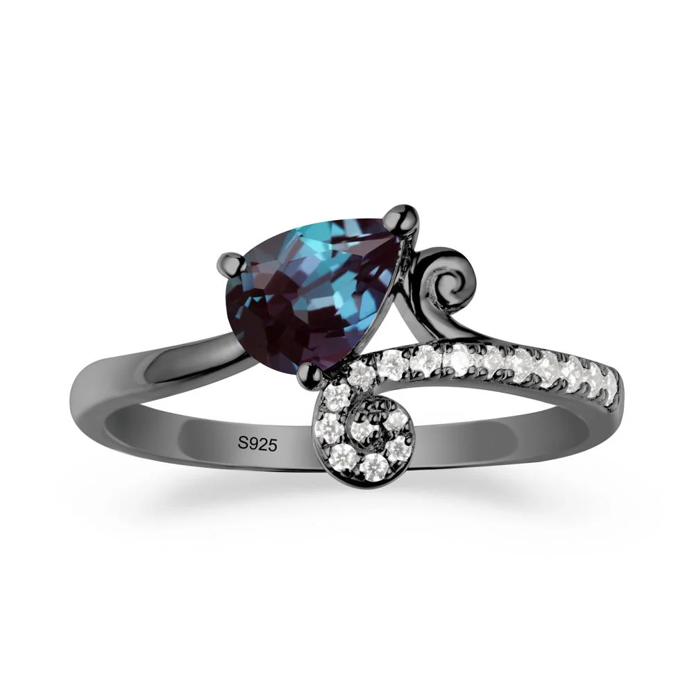 Teardrop Alexandrite Swirl Ring - Image 7