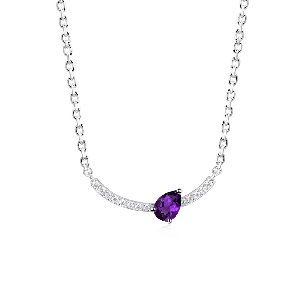 Teardrop Amethyst Smile Necklace - Image 5