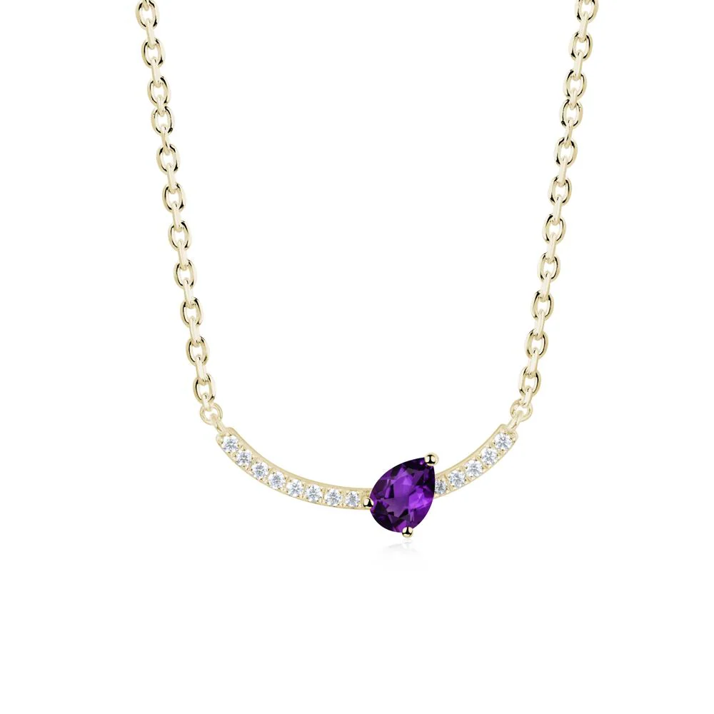 Teardrop Amethyst Smile Necklace - Image 7