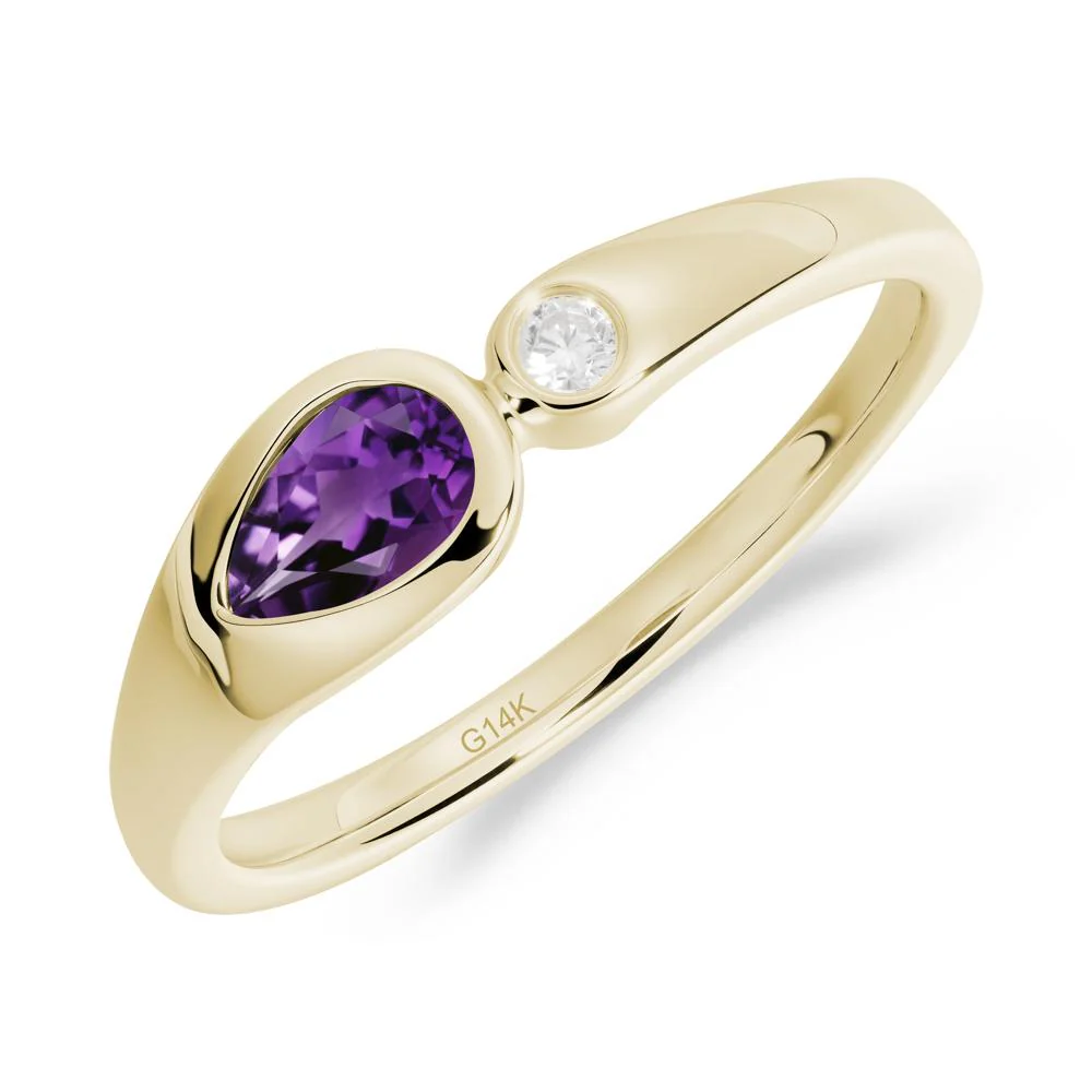 Teardrop Amethyst Toi Et Moi Ring