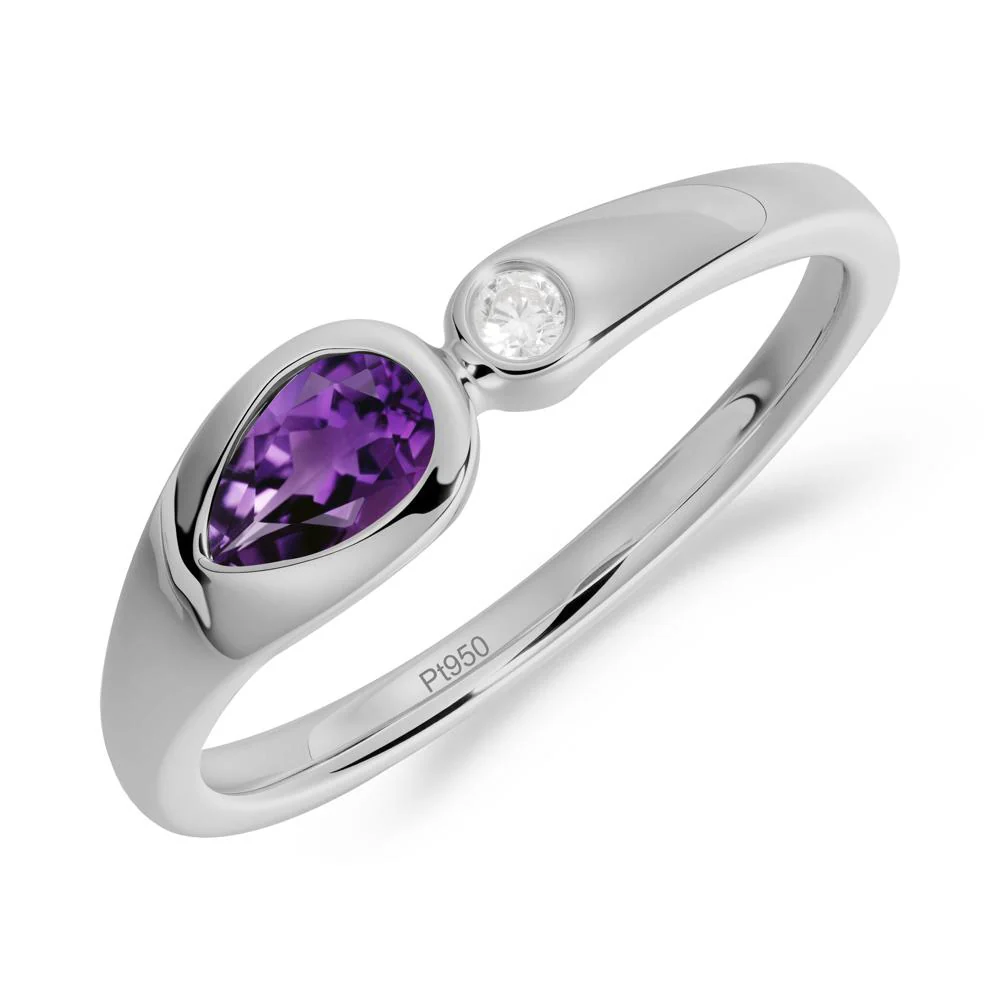 Teardrop Amethyst Toi Et Moi Ring - Image 6