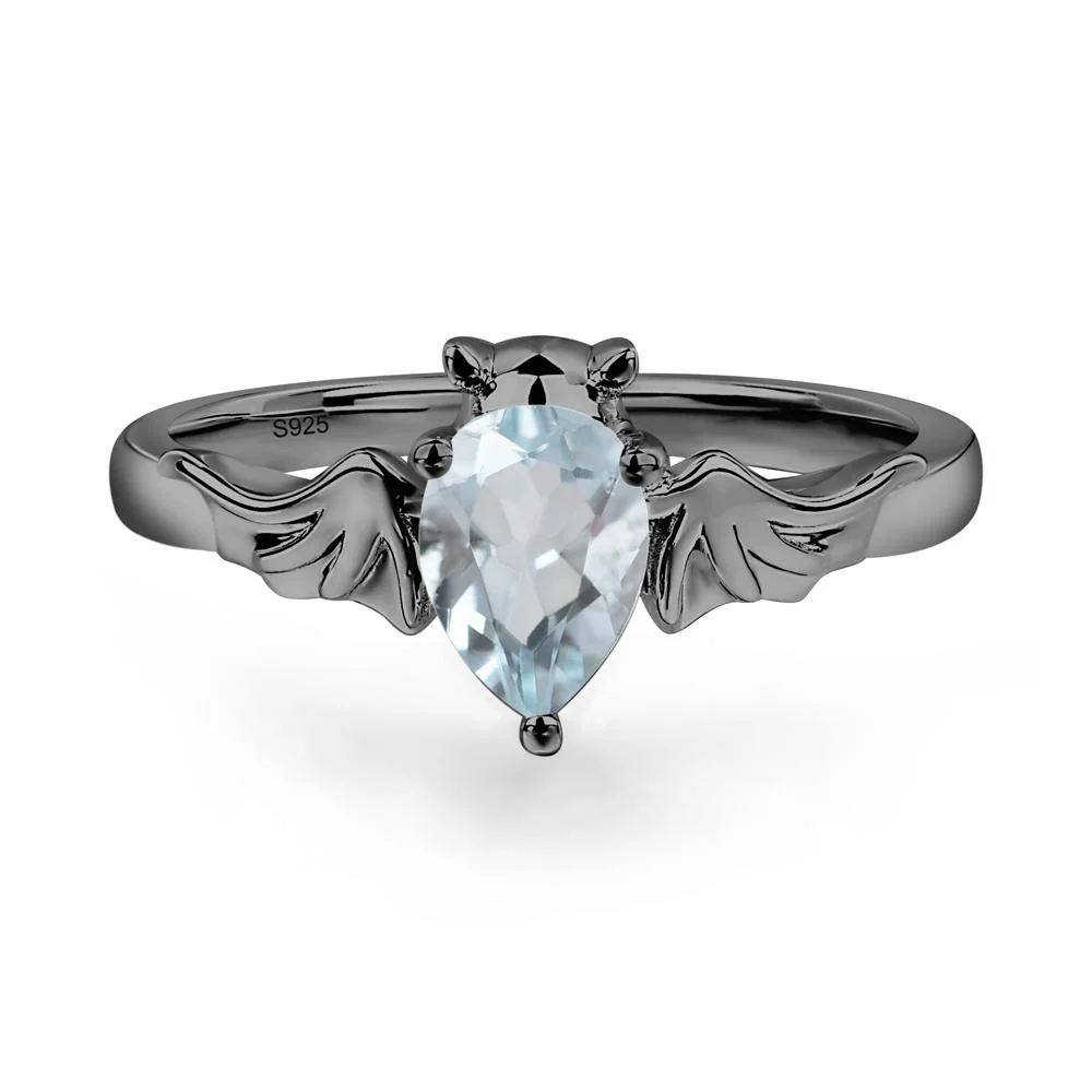 Aquamarine Gothic Promise Ring - Image 2