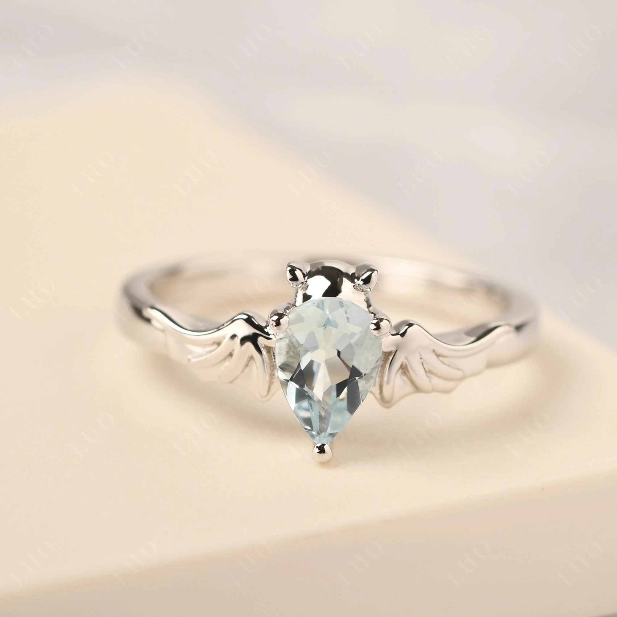 Aquamarine Gothic Promise Ring - Image 29