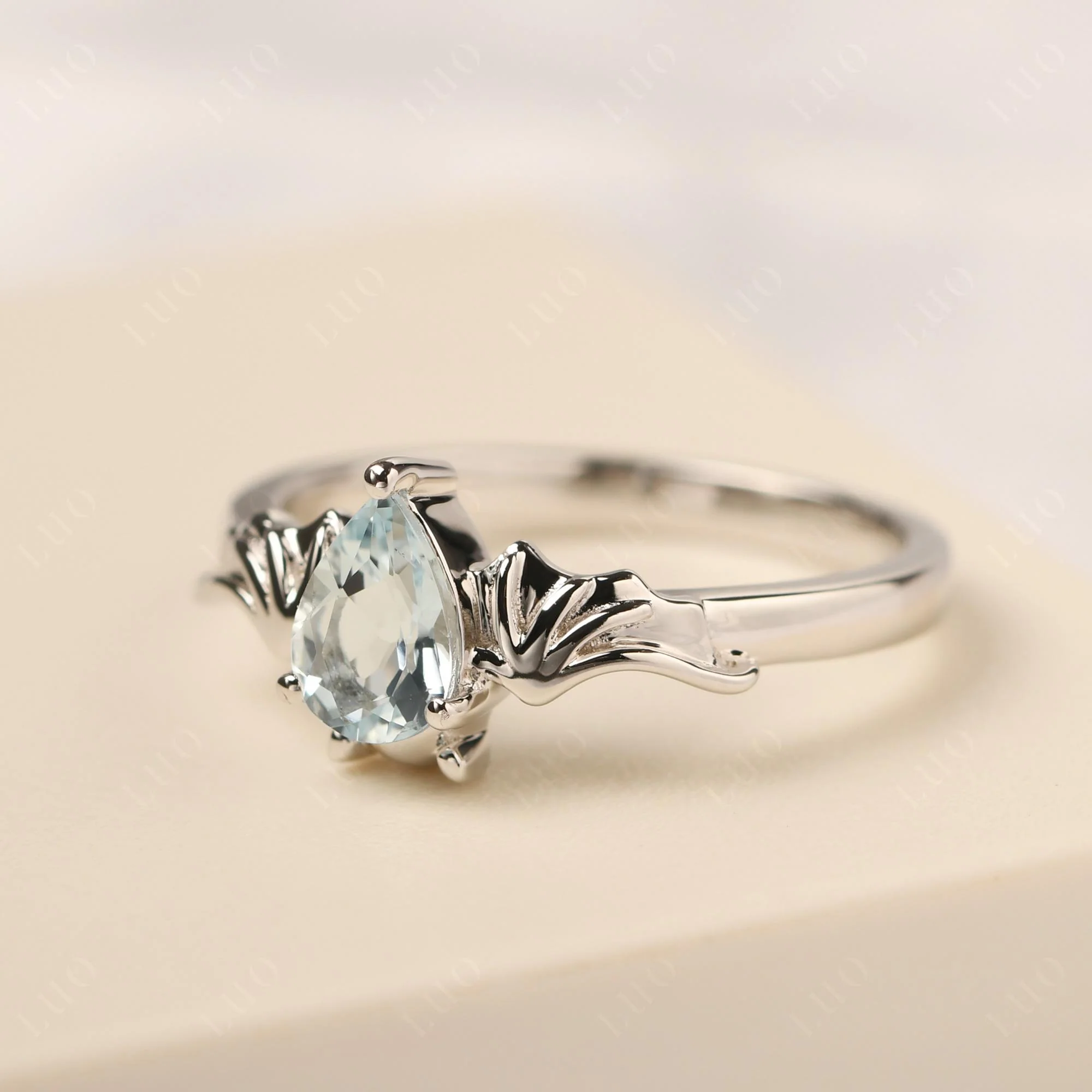 Aquamarine Gothic Promise Ring - Image 30