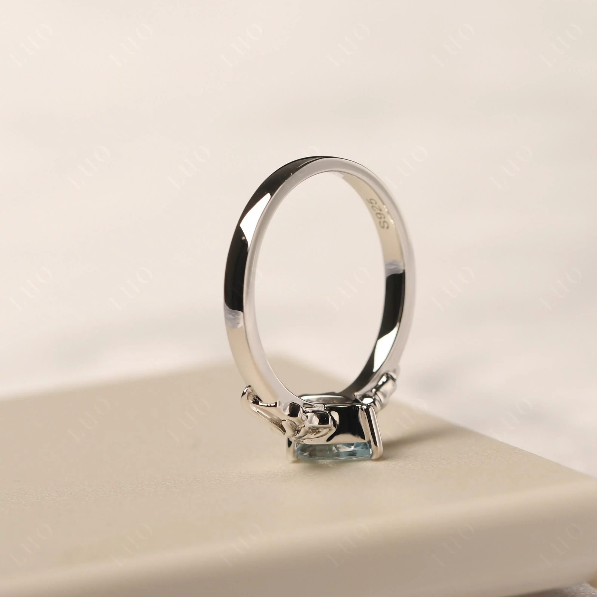 Aquamarine Gothic Promise Ring - Image 32