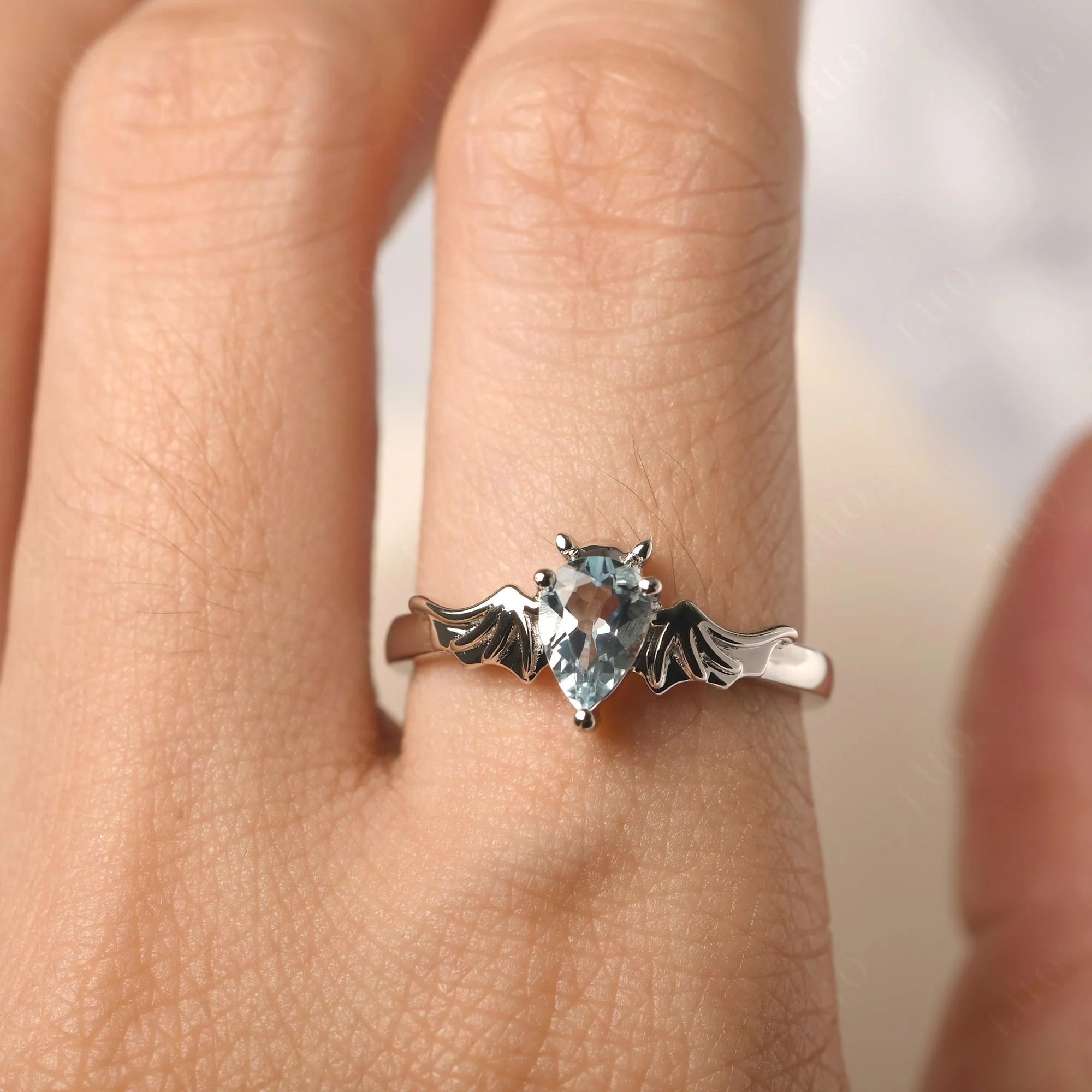 Aquamarine Gothic Promise Ring - Image 33