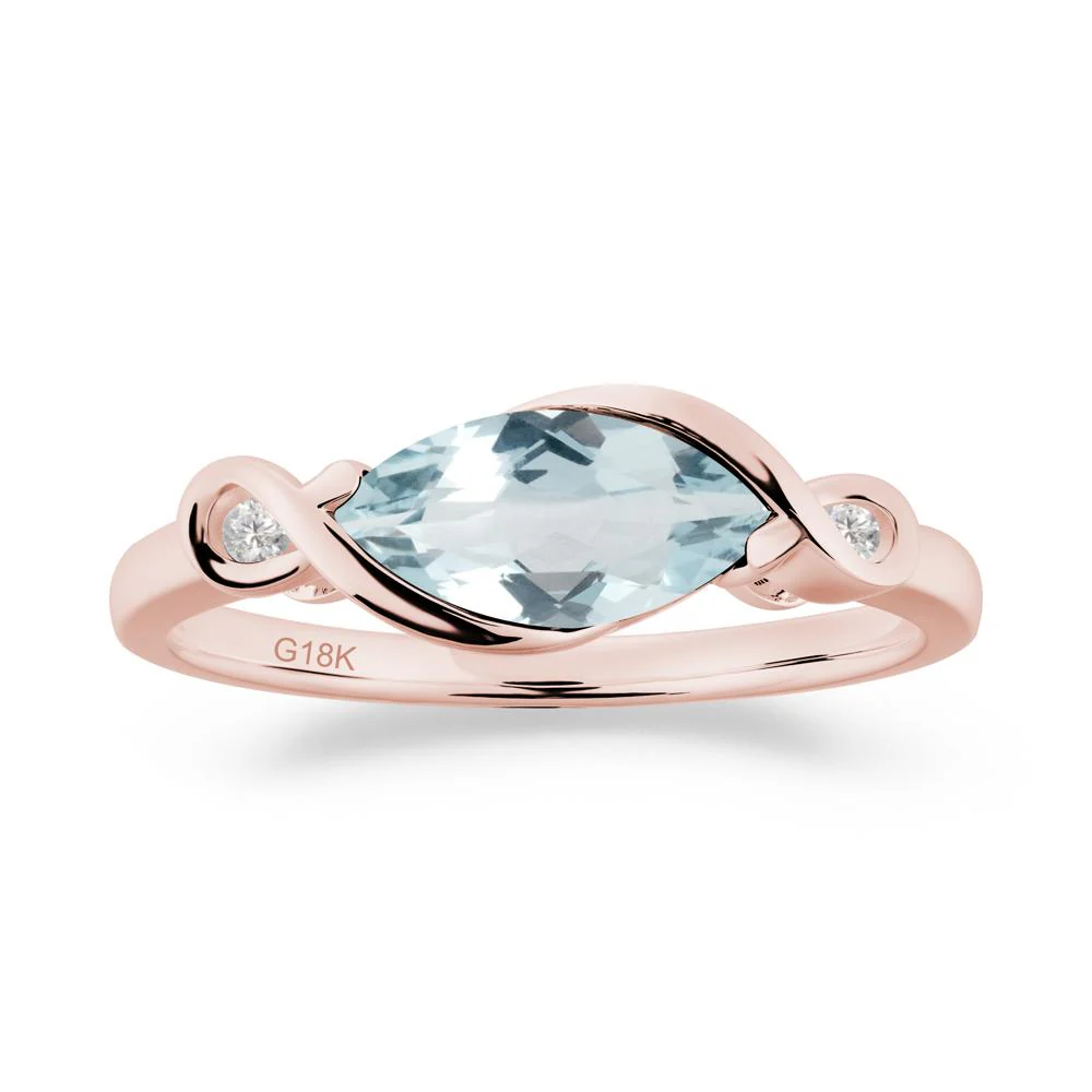 Teardrop Aquamarine Infinity Knot Ring - Image 3