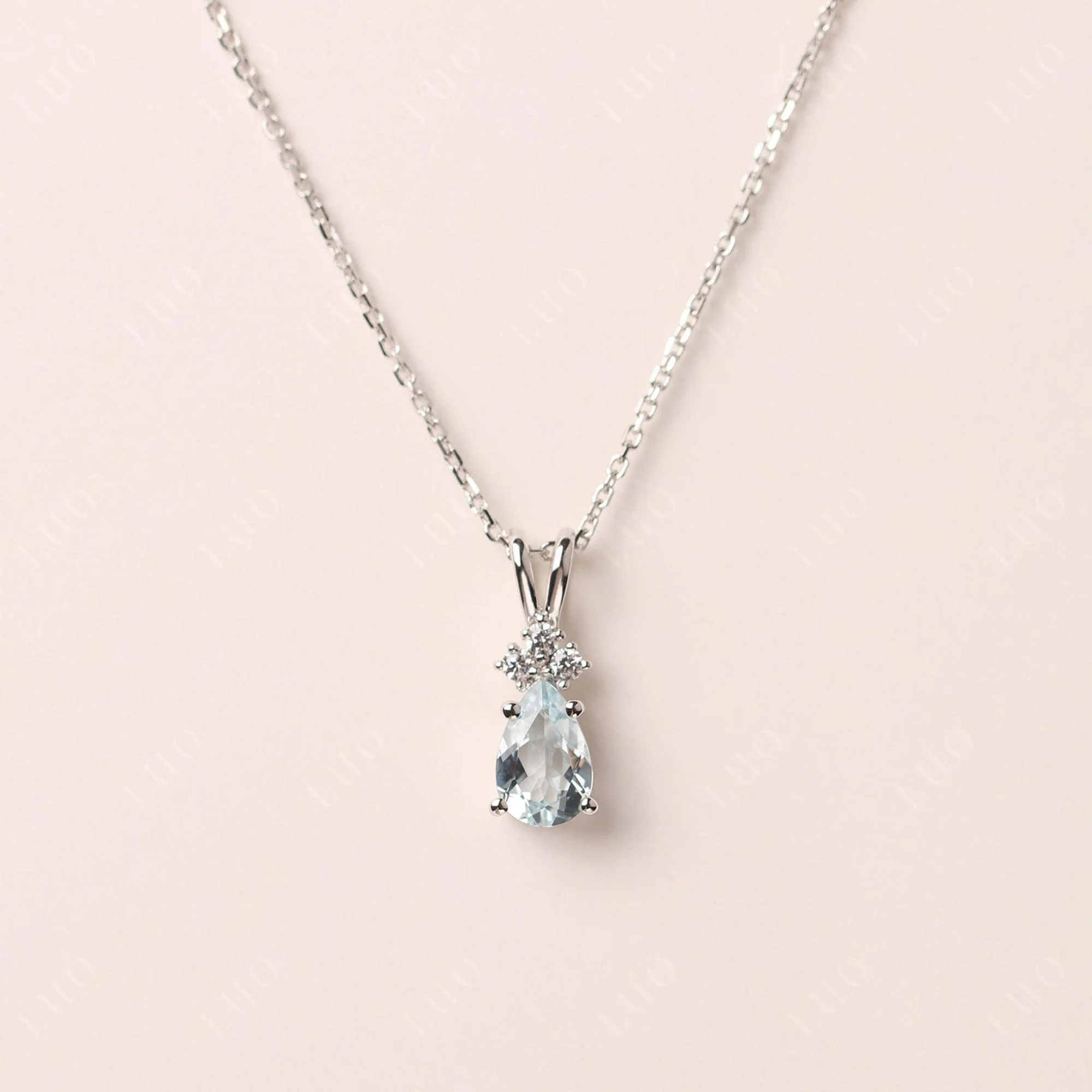 Pear Shaped Aquamarine Necklace - Image 10